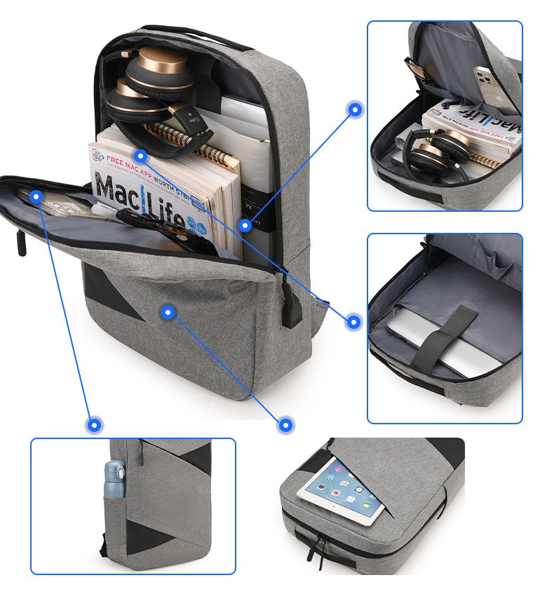 New Business Commute Business Trip Computer Backpack Men's Three-piece Set