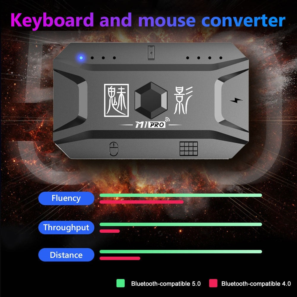 M1 Pro Keyboard Mouse Converter Portable Mobile Game Keyboard and Mouse Adapter BT5.0 Connection Support Android System