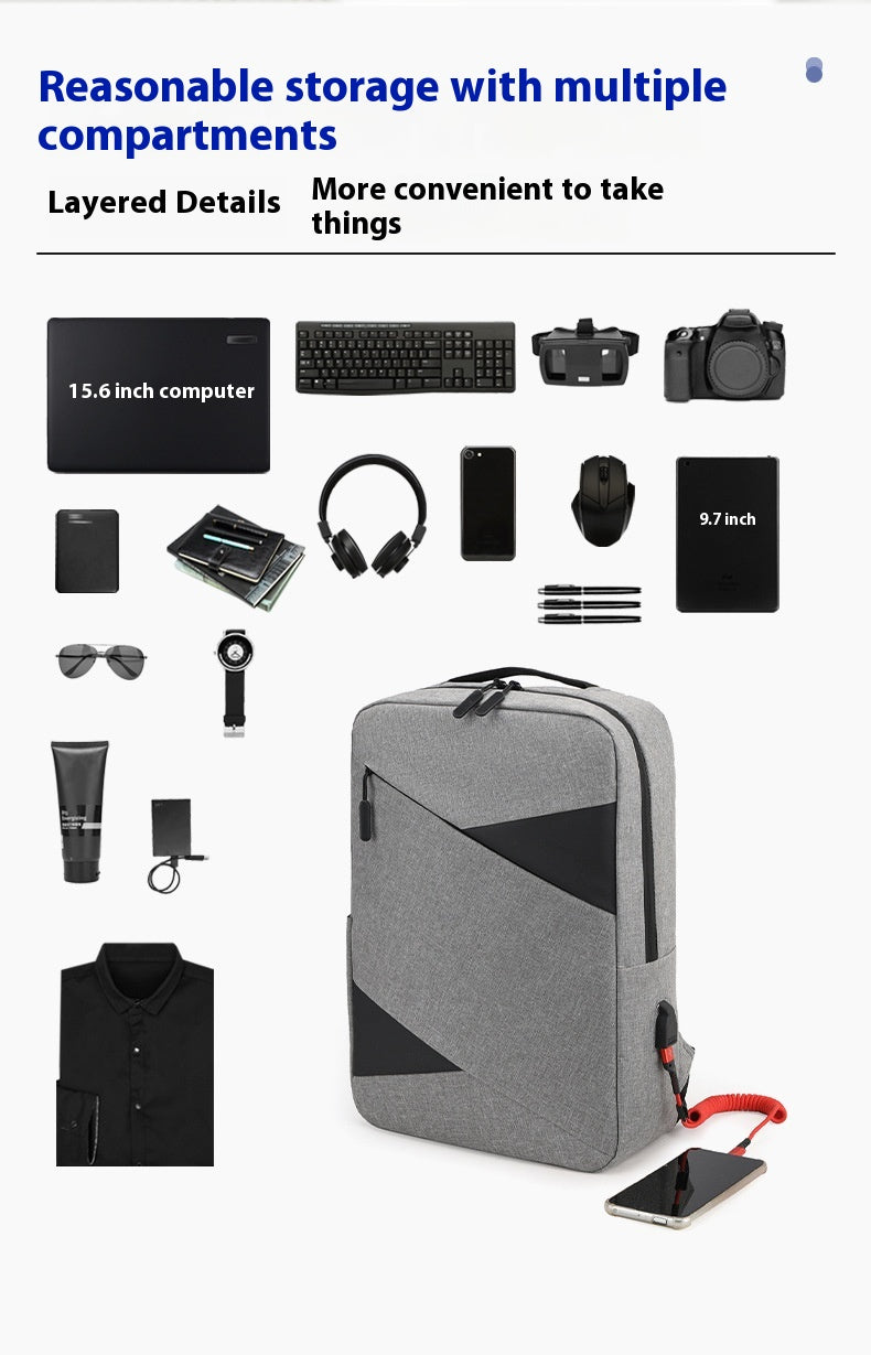 New Business Commute Business Trip Computer Backpack Men's Three-piece Set