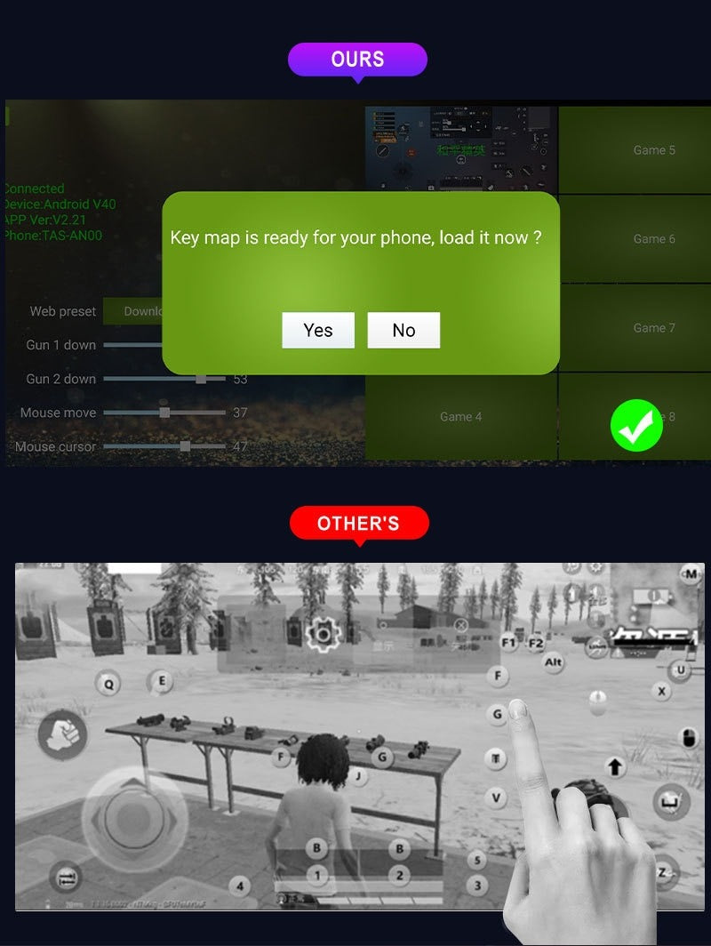 M1 Pro Keyboard Mouse Converter Portable Mobile Game Keyboard and Mouse Adapter BT5.0 Connection Support Android System