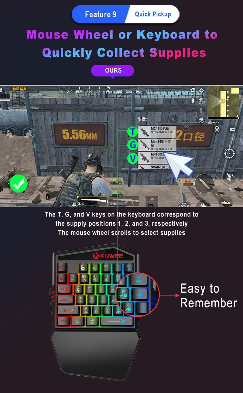M1 Pro Keyboard Mouse Converter Portable Mobile Game Keyboard and Mouse Adapter BT5.0 Connection Support Android System