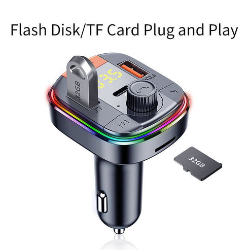 832 Car Mp3 Player Colorful Atmosphere Breathing Light Hands-Free Car Bluetooth