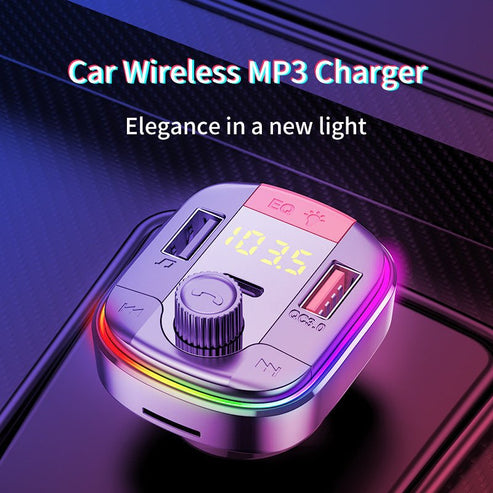 832 Car Mp3 Player Colorful Atmosphere Breathing Light Hands-Free Car Bluetooth