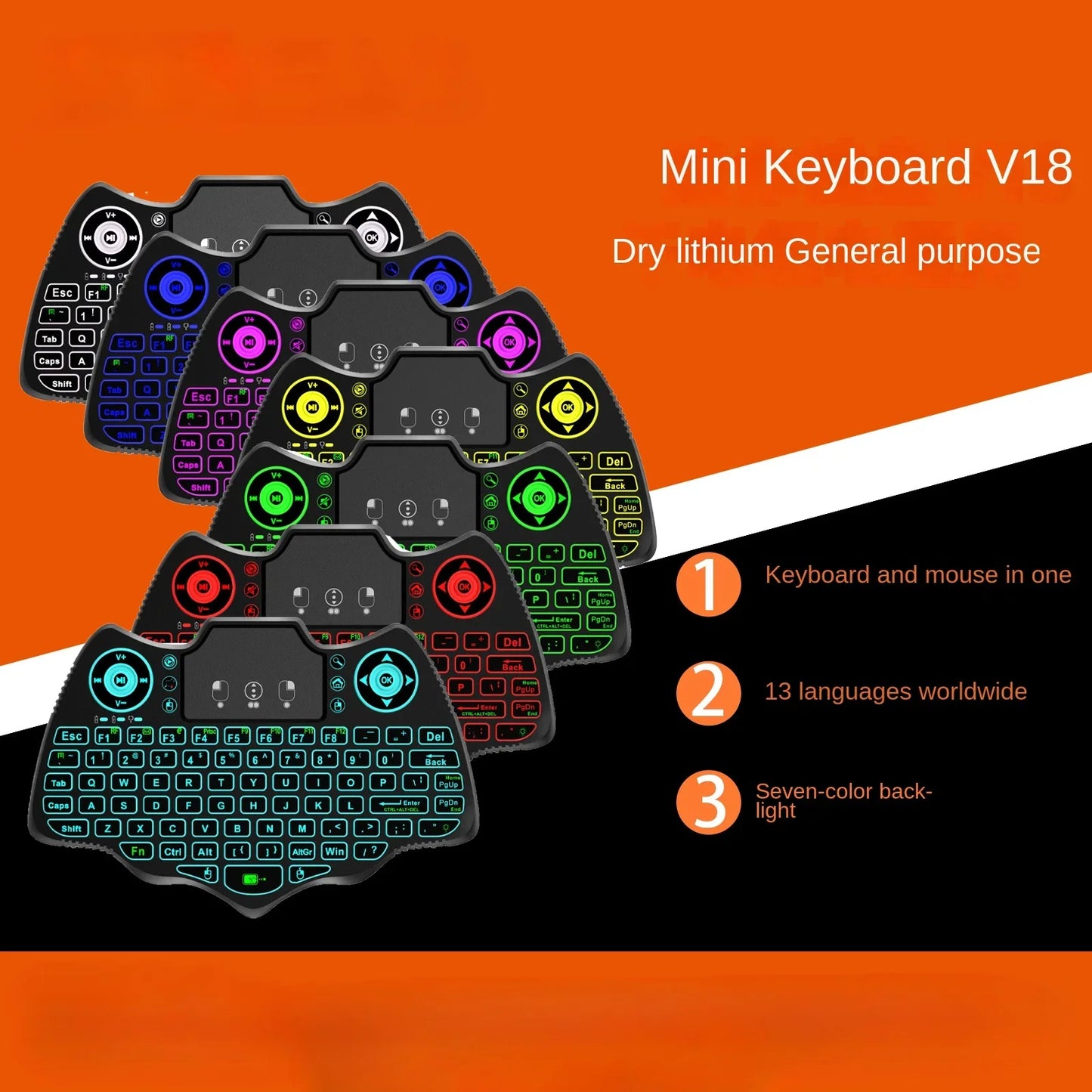 V18 Wireless Mini Flying Keyboard Mouse Remote Control