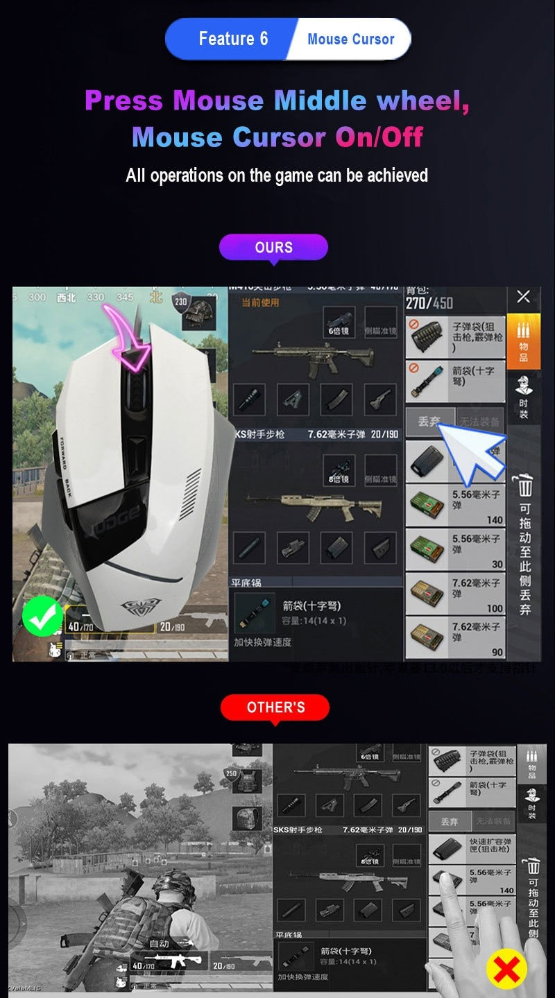 M1 Pro Keyboard Mouse Converter Portable Mobile Game Keyboard and Mouse Adapter BT5.0 Connection Support Android System