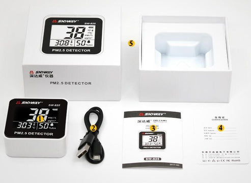 Digital Air Quality Monitor Laser PM2.5 Detector Tester Gas MonitorGas